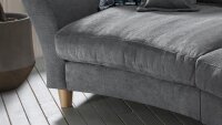 Megasofa Sofa CORDULA Couch halbrund mit Kissen in grau