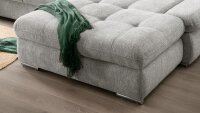 Ecksofa DALIDA Stoff silber inkl. Vollausstattung 300x196 cm