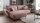 Ecksofa VANILLA Stoff Cord rosa Recamiere beidseitig montierbar