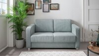 Schlafsofa MIA Funktionssofa Stoff Cord aqua getrennte...