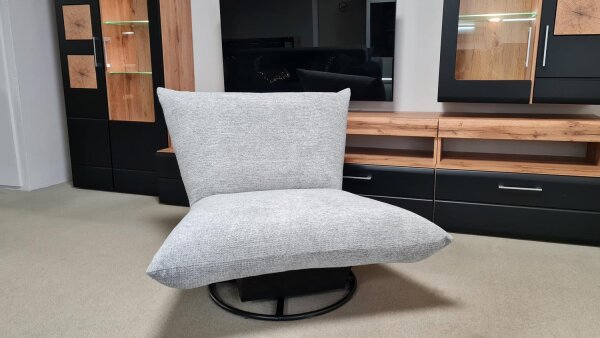 Sessel Cremona Drehsessel Stoff silber grau Loungesessel 360°