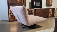 Sessel Cremona Drehsessel Stoff Cord rosa Loungesessel 360°