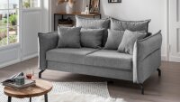 Funktionssofa NOVA Schlafsofa Stoff silber 1 Hand Bedienung