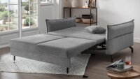 Funktionssofa NOVA Schlafsofa Stoff silber 1 Hand Bedienung