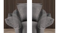 Ecksofa VANILLA Stoff Cord grau Recamiere beidseitig montierbar