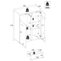 Vitrine BZ5095 halbhoher Schrank in Viking Eiche und weiß