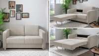 Schlafsofa MIA Funktionssofa Stoff Cord beige 2...