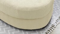 Hocker LIMONCELLO Polsterhocker zu Rundecke Stoff Cord beige