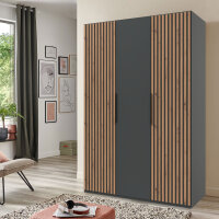 Drehtürenschrank Andorra Graphit Artisan Eiche 150cm