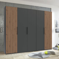 Drehtürenschrank Andorra Graphit Artisan Eiche 250cm