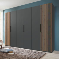 Drehtürenschrank Andorra Graphit Artisan Eiche 300cm