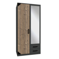 Drehtürenschrank Bochum Silver Fir Graphit 90cm