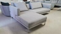 Ecksofa SENTO 433 Rolf Benz Recamiere links Stoff hellgrau