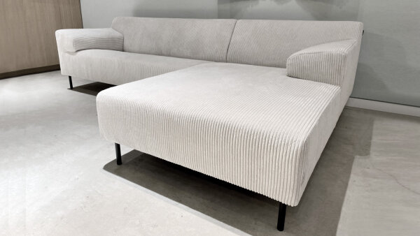 ROLF BENZ Ecksofa Freistil 180 rechts Cord weiß 170 x 260 cm