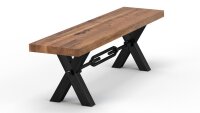 Bank KANSAS Sitzbank Industrial Design 240 cm Rustic Oak