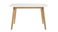 Tisch RAVEN 120x80cm weiß lackiert Gestell Birke...