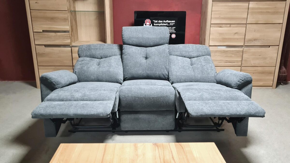 recliner 3-sitzer kate fernsehsessel mit relaxfunktion grau tfk