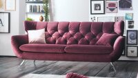 Sofa SIXTY 3-Sitzer Bezug Velour Stoff purple Gestell...