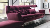 Sofa SIXTY 2,5-Sitzer Bezug Velour Stoff purple Gestell...