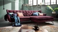 Ecksofa SIXTY Eckgarnitur rechts Stoff Velour purple lila...