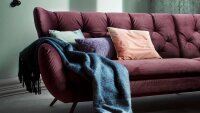 Ecksofa SIXTY Eckgarnitur rechts Stoff Velour purple lila 300x175 cm