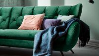 Ecksofa SIXTY Eckgarnitur links Stoff Velour smaragd...