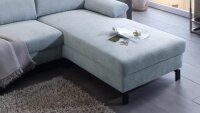 Ecksofa INTERMEZZO Eckgarnitur Stoff hellgrau blau Federkern 264x182