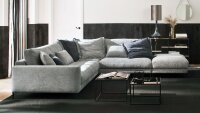 Ecksofa UPTOWN Wohnlandschaft Velour Stoff stone grau