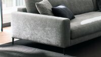 Ecksofa UPTOWN Wohnlandschaft Velour Stoff stone grau