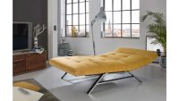 Relaxliege RIVIERA in Velvet Stoff gold motorisch verstellbar 120 cm