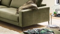 Ecksofa UPTOWN Velour Stoff Velvet olivgrün 272x190 cm