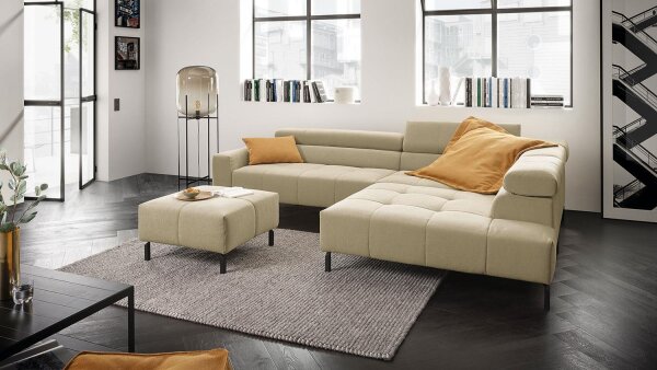 Ecksofa CLEVELAND Wohnlandschaft Velours taupe 308x219