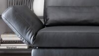 Sofa 2-Sitzer TIZIAN Einzelsofa Ledercouch schwarz 182 cm