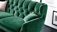 Sofa 3-Sitzer SIXTY Couch in Velour Stoff smaragd 225 cm