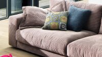 Bigsofa SEVENTIES Megasofa Sofa Cord Stoff rosa 290x127