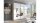 Schwebetürenschrank BERLIN Eiche hell weiß Spiegel 220 cm
