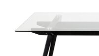 Esstisch MONTI Tisch Glas Gestell schwarzes Metall 180x90 cm