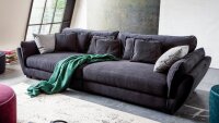 Gigasofa PEACE XXL Sofa Stoff schwarz Boxspring Federung...