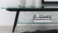 TV-Tisch MONTI Glasplatte und Metallgestell schwarz
