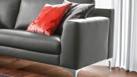 Sofa MESA 3-Sitzer Couch Leder anthrazit Federkern 195 cm