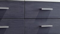 Kommode Studio 2 weiß Absetzung Esche grau Highboard 2-türig