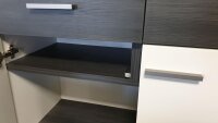 Kommode Studio 2 weiß Absetzung Esche grau Highboard 2-türig