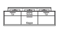 TV-Board LIGHT LINE 4 mit Aufsatz in weiß matt lackiert