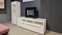 Wohnwand LIGHT LINE 5 weiß matt Lack TV-Board und...