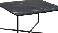 Couchtisch ALISMA Beistelltisch Tisch in Glas schwarz Marmoroptik 80