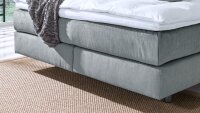 Boxspringbett COUTURE in Stoff grau mit Kopfteil Topper 180x200 Femira