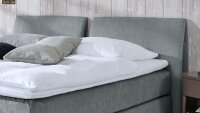 Boxspringbett COUTURE in Stoff grau mit Kopfteil Topper 180x200 Femira