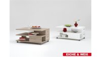 Couchtisch PIA Beistelltisch Tisch Eiche Rollen 90x60 cm