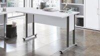 Schreibtisch CALVIA 1 in weiß mit Metallkufen 120 cm