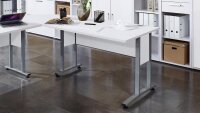 Schreibtisch CALVIA 1 in weiß mit Metallkufen 120 cm